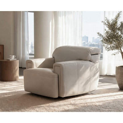 Fauteuil inclinable électrique Archer en cuir pleine fleur