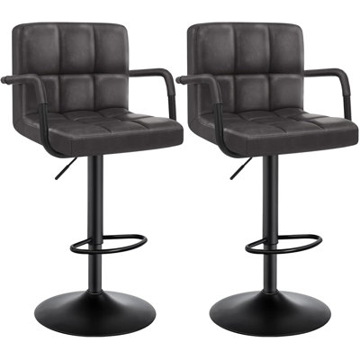 Haymark Swivel Upholstered Adjustable Height Counter Stool with Metal Frame