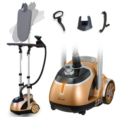 Machine à vapeur Salav Pro Series à deux barres avec planche à repasser rotative et cadran de sélection de vapeur