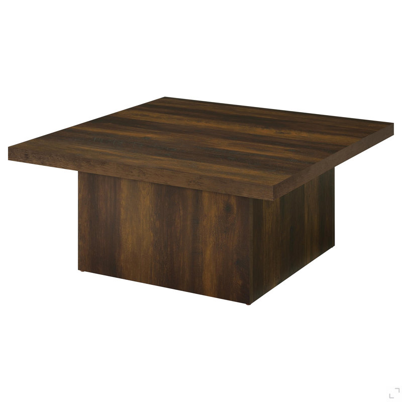 Wide Square Block Base Coffee Table