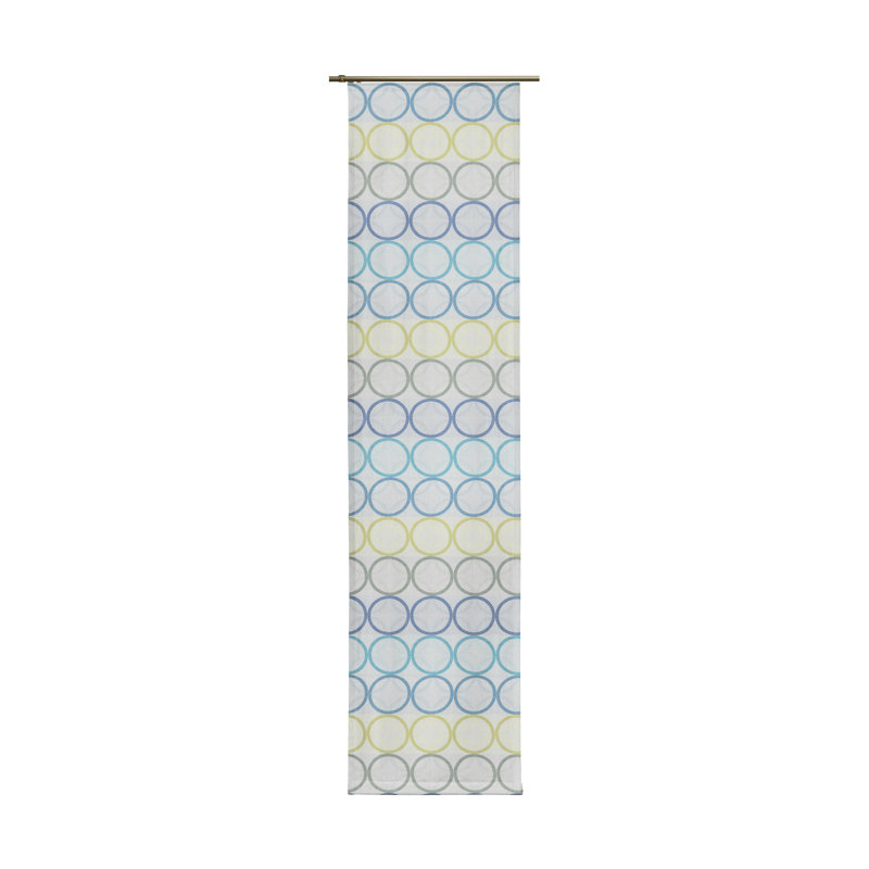 Deguzman Room Darkening Curtain Single Panel, 225cm H x 60cm W, Blue/Green/Light blue