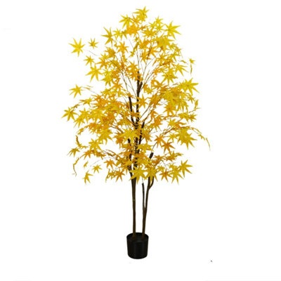 Érable artificiel, érable artificiel en pot de 3,9 pi / 4,9 pi / 5,9 pi de hauteur, grandes branches artificielles en érable artificiel
