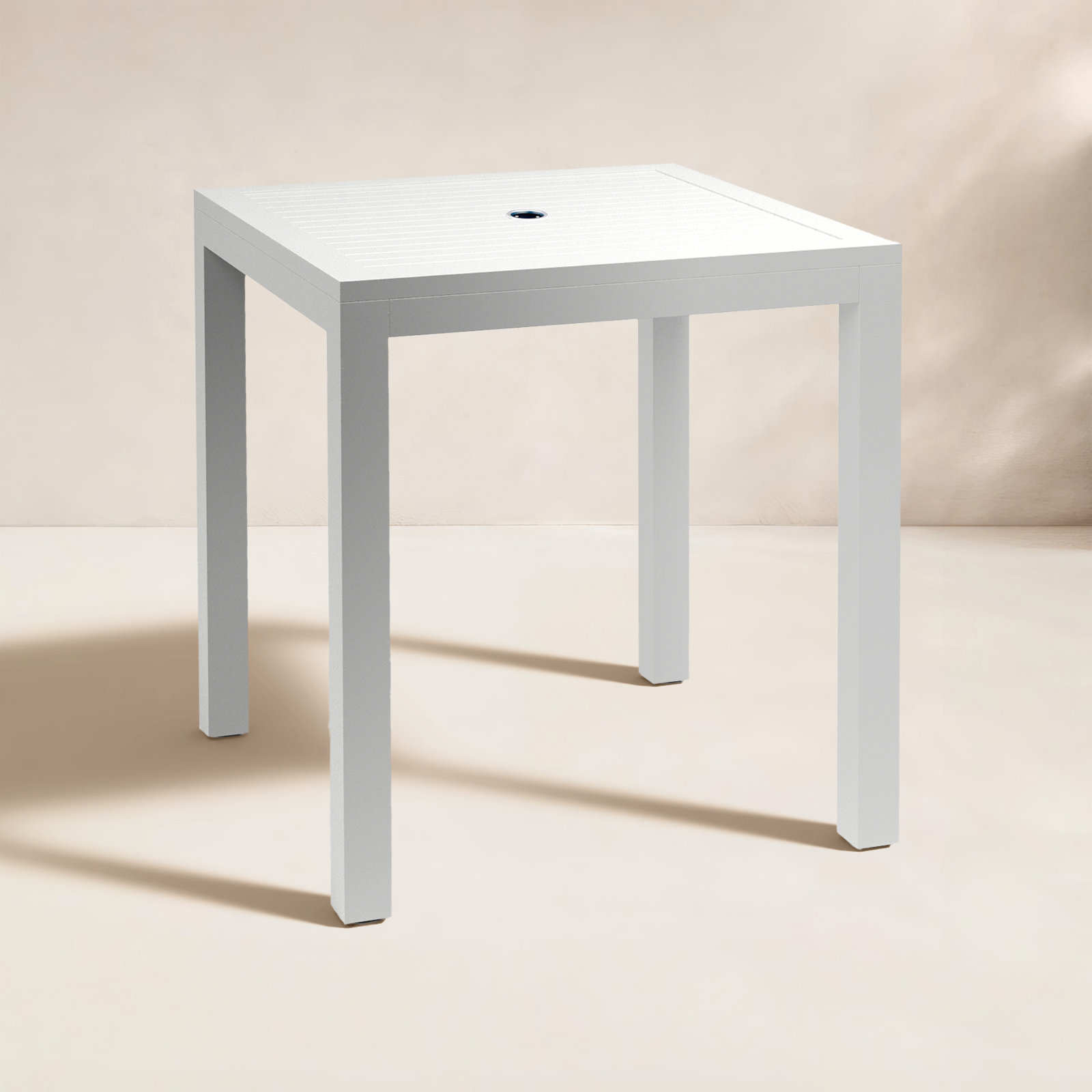 Poinsettia 36'' Outdoor Dining Table, Satin White, 41"H x 36"W x 36"W