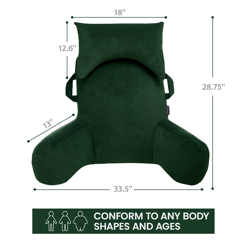 Comfy - Coussin à haut dossier avec appui-tête et poches, Vert profond