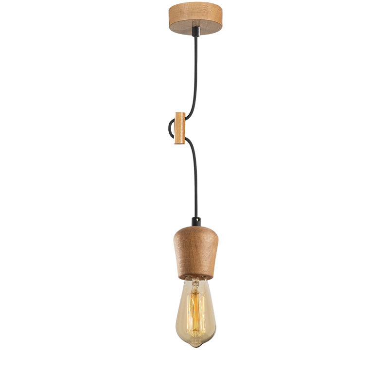 Luminaire suspendu à 1 lumière Hendry, Noir / beige