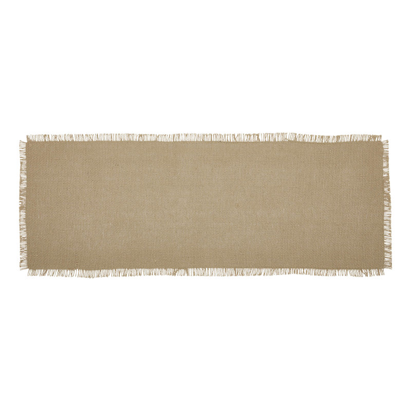 Burlap Natural Runner Fringed 8x24