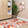 Orange Red Aztec Power Loom Area Rug