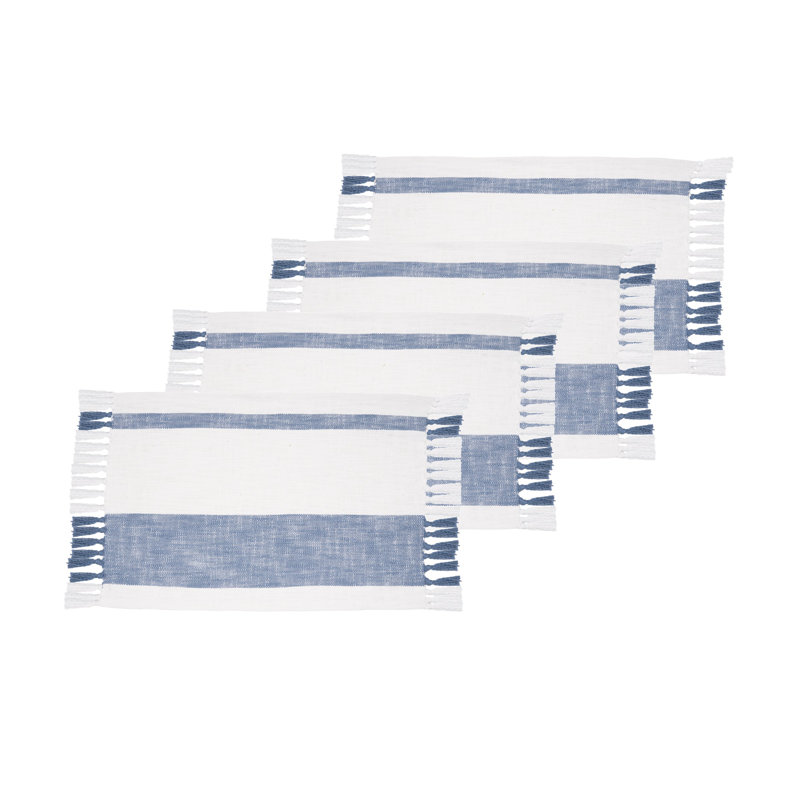 Indigo Placemat S/4, White