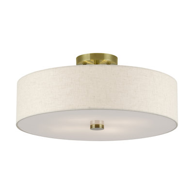 Acree 4 Light Antique Brass Large Semi-flush