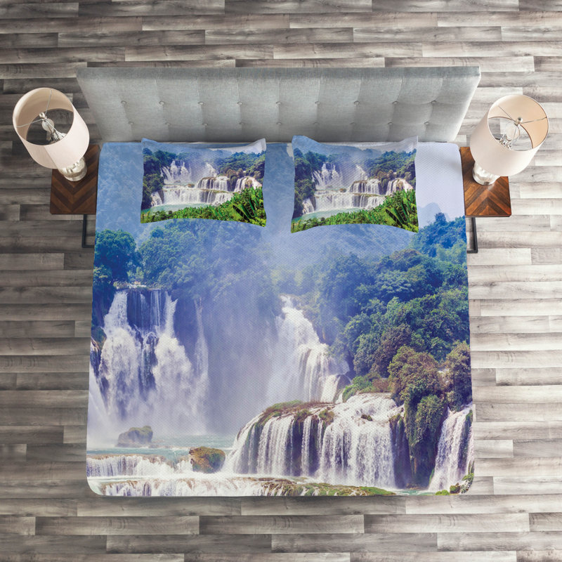 Rustic Polyester Coverlet, King Bedspread + 2 Shams