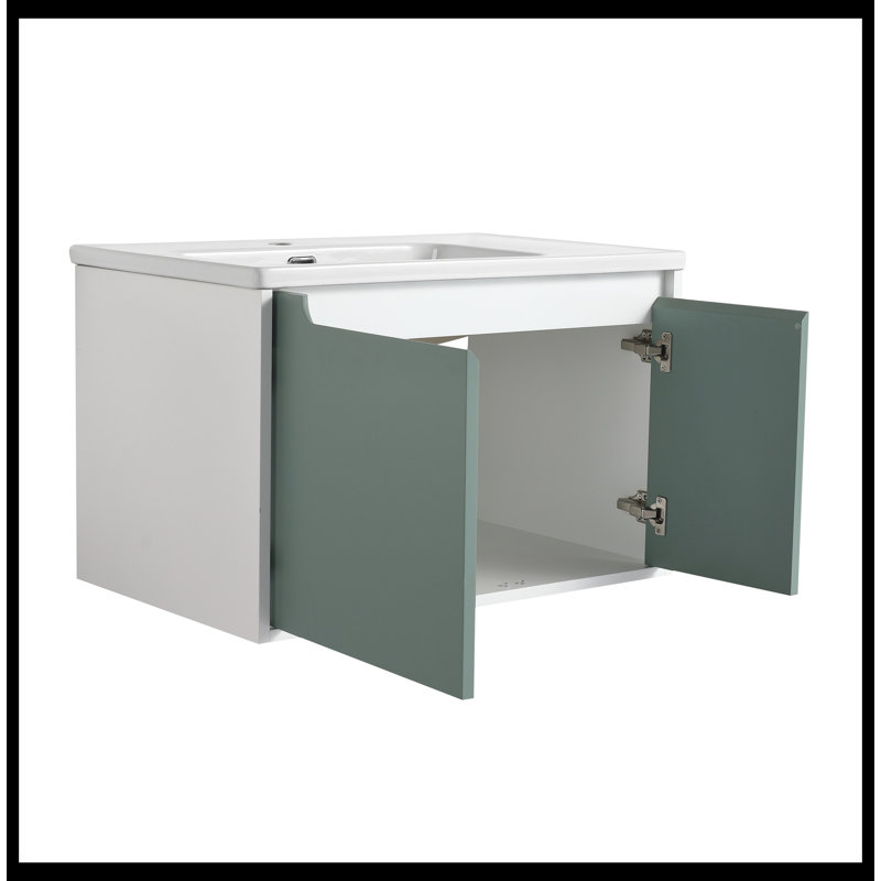 Ensemble de meuble-lavabo simple avec couvercle en céramique 35,60 po Strattanville