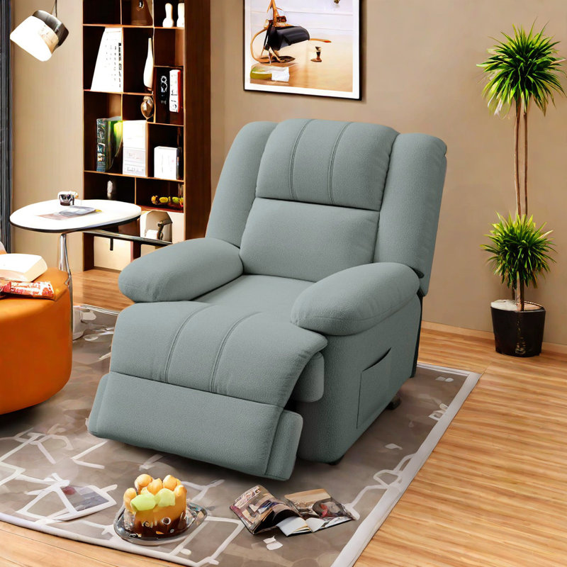Tariya Upholstered Swivel Recliner, Light Gray