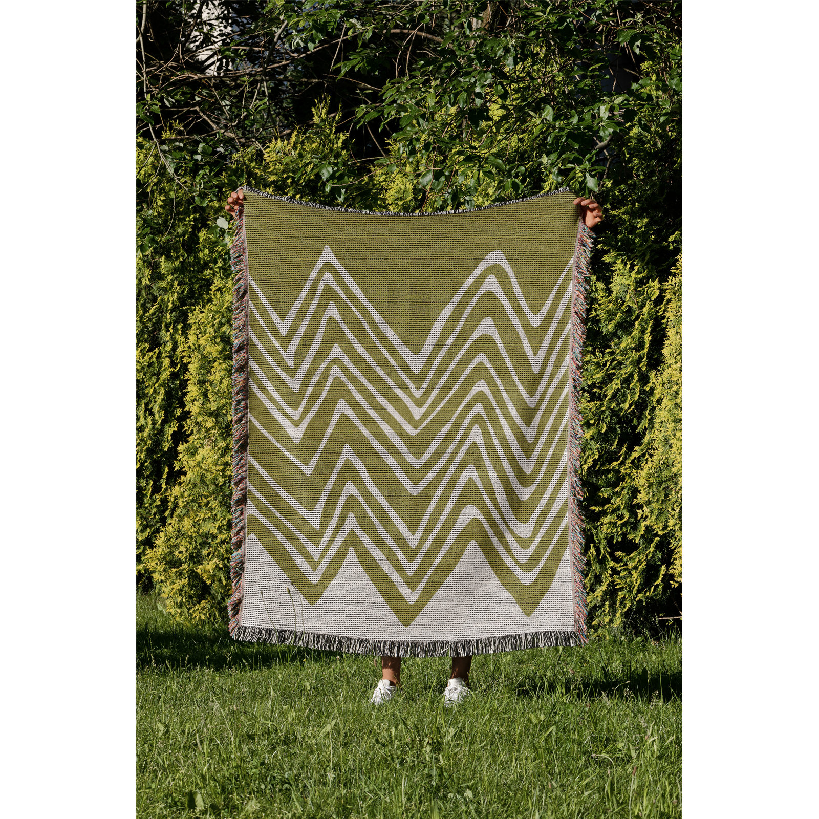 Addai Throw Blanket, Chartreuse, 60" H x 60" W (Throw)