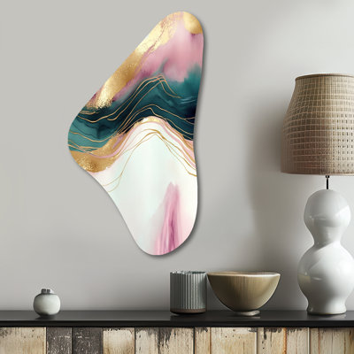 Banbury - Marble Unique Shape Metal Art, Modern Asymmetrical Metal Print
