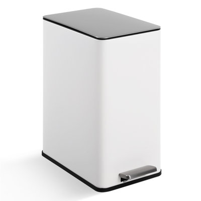 Stainless Steel 4 Gallon Trash Can with Soft Close Lid, Step-on for Kitchen, Living Room