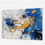 Bleu et jaune cubiste kaléidoscope - art mural moderne cubique en acrylique-101522592