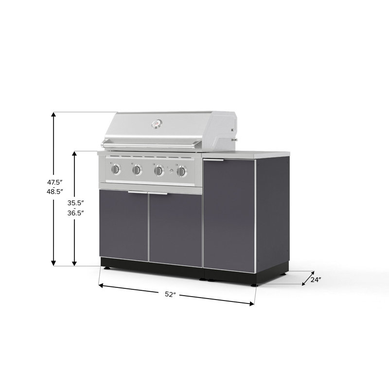 Ensemble d'armoires d'extérieur 4 pièces en aluminium gris ardoise pour l'extérieur