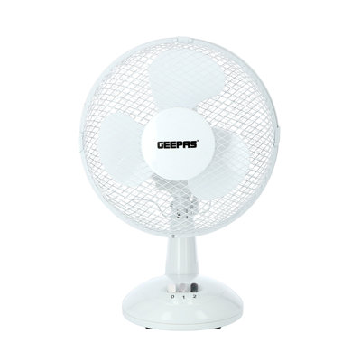 GEEPAS 9" Table Fan | Electric Portable Worktop Desk Fan with 2 Speeds 3 Blades, Adjustable Tilt Wide Angled Oscillation | Powerful Low Noise Airflow for Home Office | 1 Year Warranty, 22W