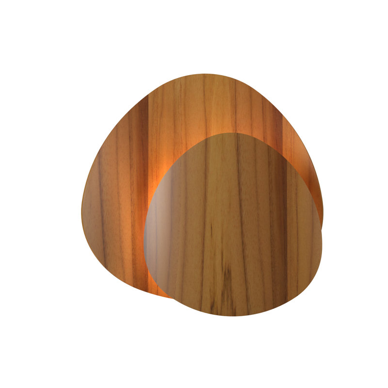 Leaf Manufactured Wood Flush Mounted Sconce, Teak