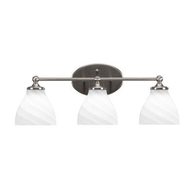 Barre de salle de bain Aitkens avec verre marbré blanc de 6,25 po