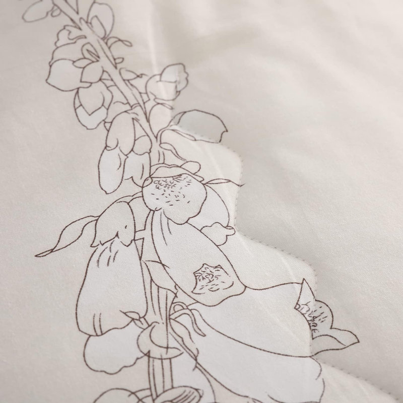 SLEEPBELLA Comforter King Size, 600 Thread Count Cotton Brown Branches And Blue Flowers Off-White Comforter Sets, Down Alternative Bedding Set 3Pcs(King, Off-White Botanical)