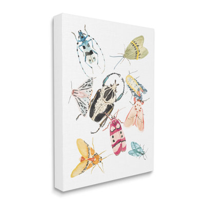 Garden Insect Arrangement Charming Winged Creatures - Painting