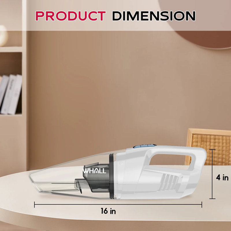 Whall Cordless Handheld Vacuum, Wet/dry Cleaner With 8500pa Suction, Led Light, Lightweight/portable