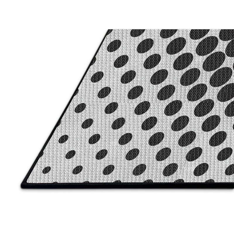 Tapis blanc/noir zone à motif, Rectangle 2 pi x 4 pi
