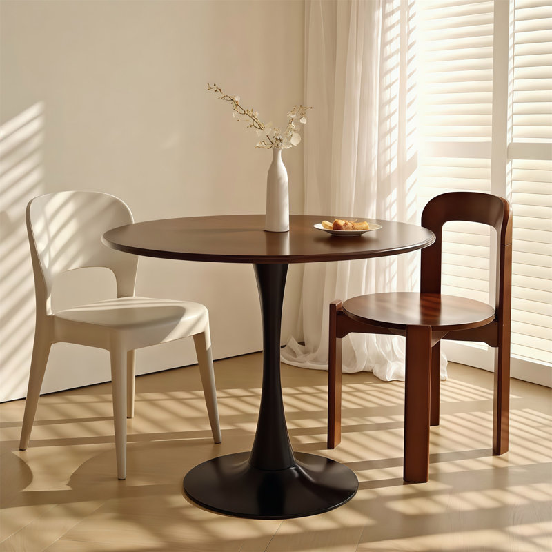 Round Table, ∅31.5'' Modern Dining Table, Dining Table,MDF Top And Steel Base Tulip Round Kitchen Table,Kitchen Table, Mid Century Coffee Table For Living Room, Oval Dining Table
