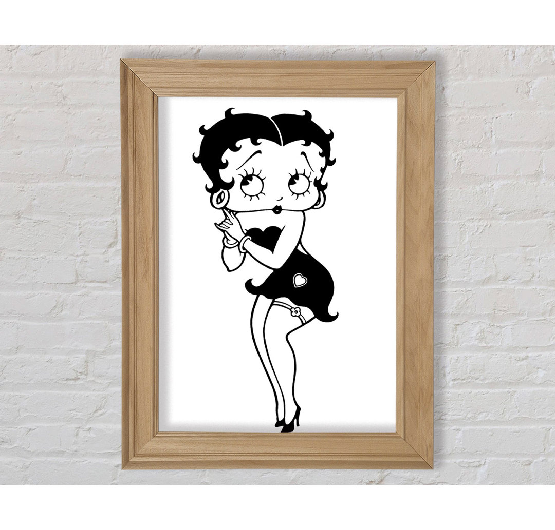 Betty Boop Love Heart - Einzelner Bilderrahmen Kunstdrucke