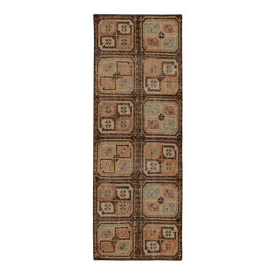 Distressed Homage Hand Knotted Wool Geometric Area Rug