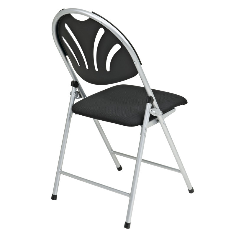 Chaise pliante Hathcock (paquet de 4), Argent/Noir
