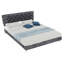 Lit en suède doux - Décorez la chambre principale avec un lit gris paisible et robuste pour un sommeil confortable-591900693-591900690