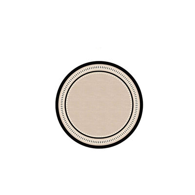 39.37"Simple and retro round khaki-colored Belgian wool carpet mat