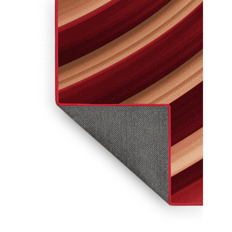 Soft Plush Montauk Red Velvet Rope Posh & Luxe Solid Color Area Rug in Red – Red Binding, 2x3