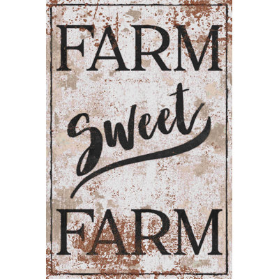 «Farm Sweet Farm», art textuel sur toile tendue