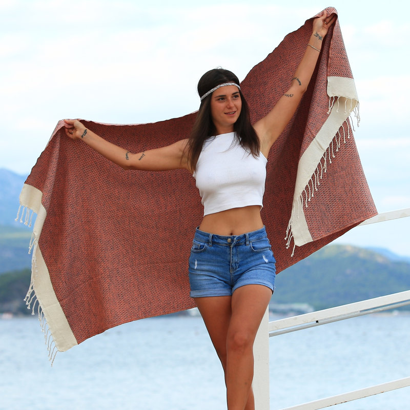 Serviette de plage Séverina, Orange
