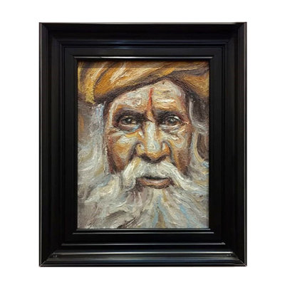 Sadhu Closeup | Framed Painting | By Boby Abraham | Oil On Canvas