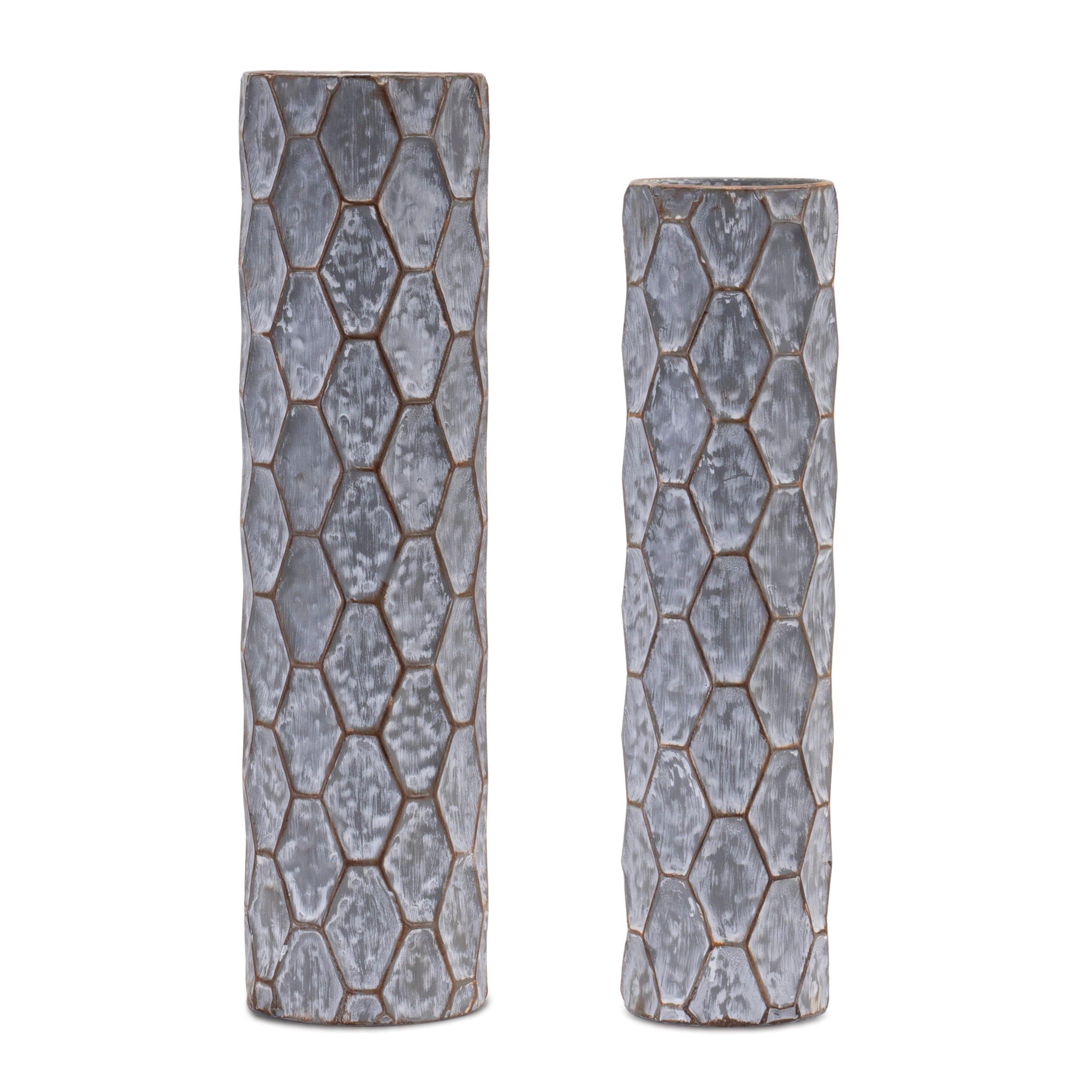 Melrose International Honeycomb Metal Candle Holder (Set of 2) main image 1