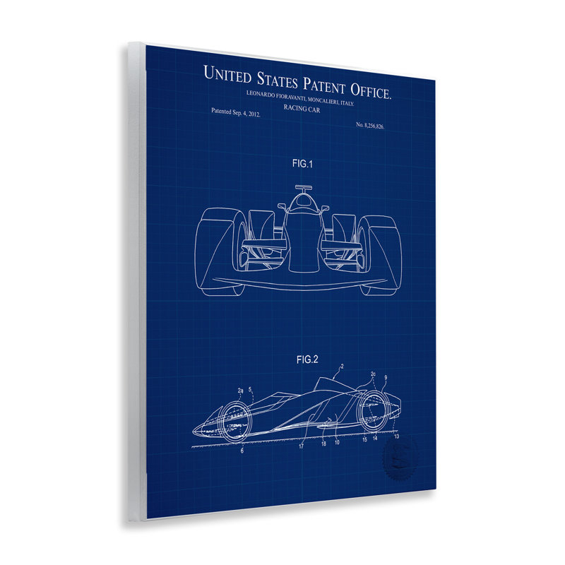 «Racing Car Blueprint», art de la giclée encadrée par Karl Hronek, H 14 po x l 11 po x P 0,5 po