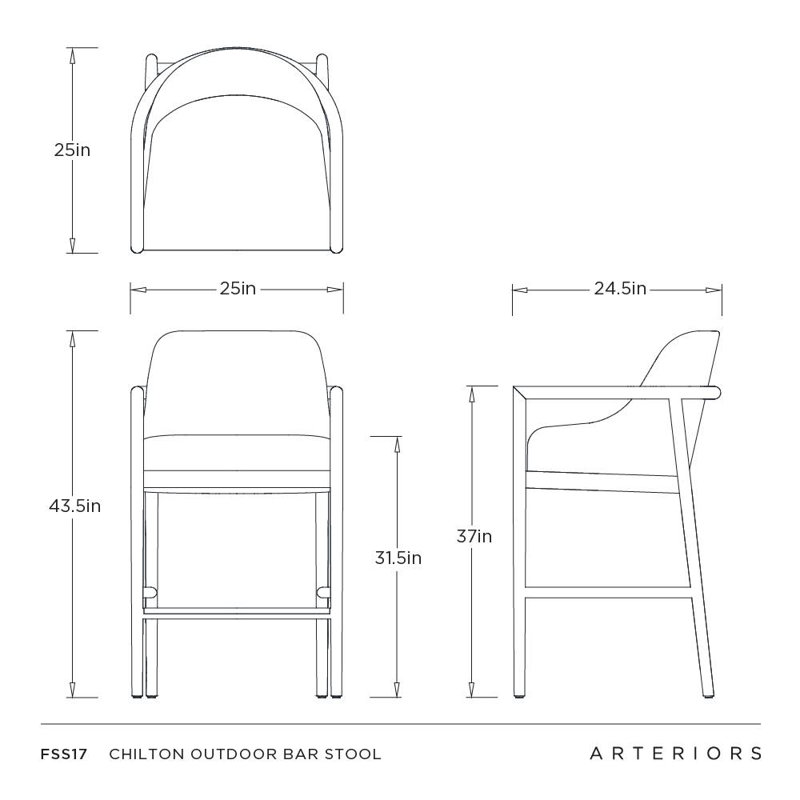 Chilton Outdoor Stool, 31.5"