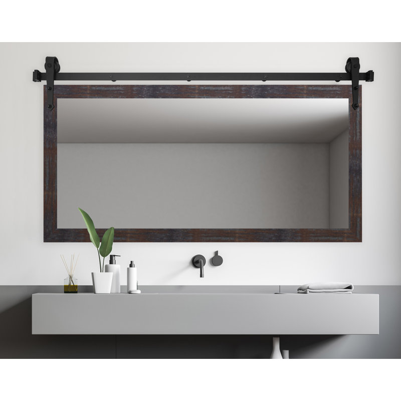 Miroir de salle de bain Ensley, Acier industriel, 30,5 po x 59,5 po