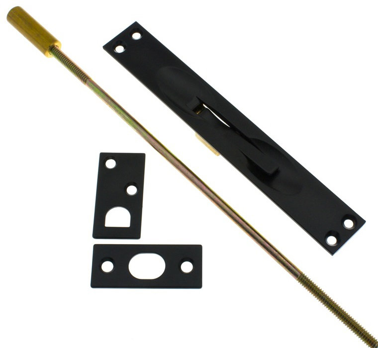 Solid Brass Extension Flush Bolt, Matte Black
