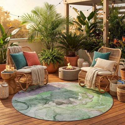 Tapis extérieur rond rond 8 po