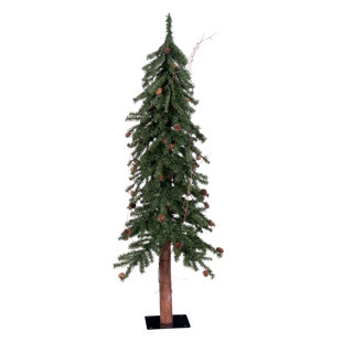 Alpine Tree With Pine Cones & Vine 4' Pine Christmas Tree