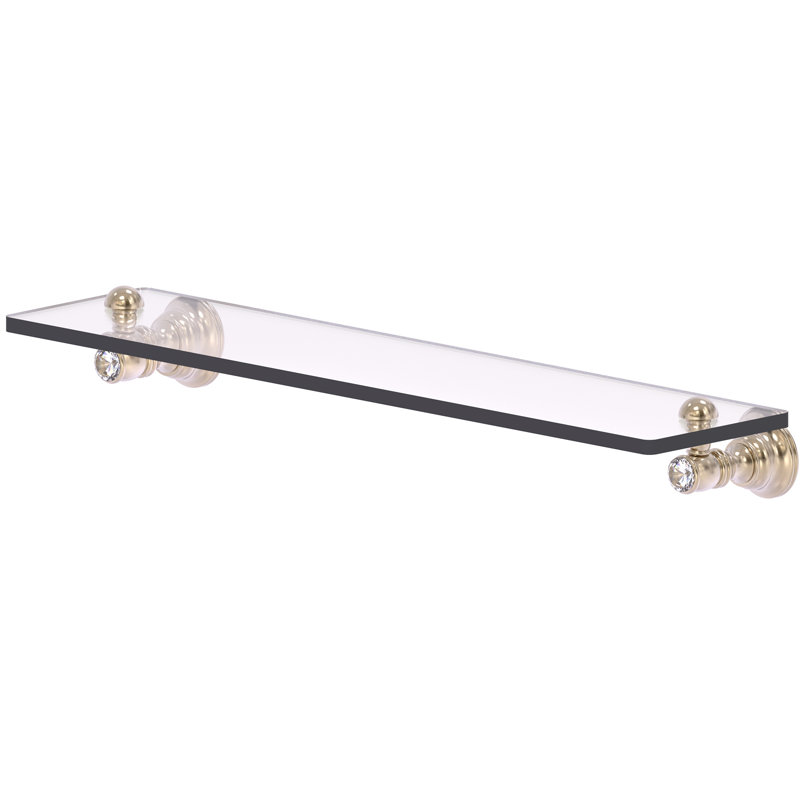 Hertz Glass Bracket Shelf, Antique Pewter, 2.4" H x 22" W x 5.54" D