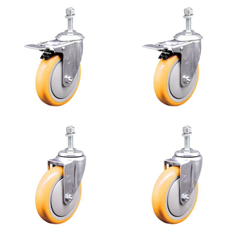 Ensemble de roulettes 5 pouces 5mm, Jaune