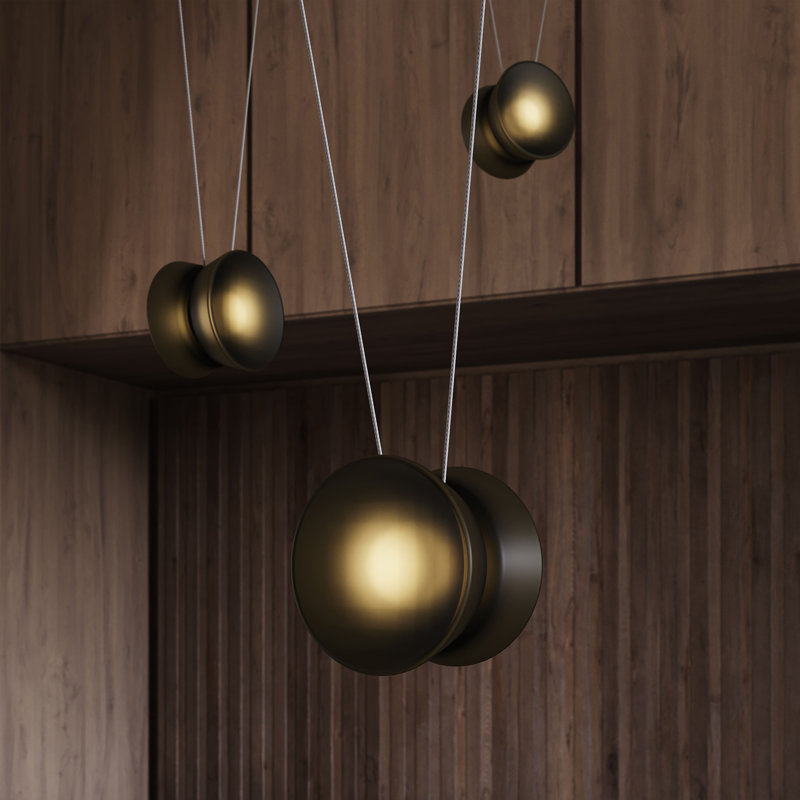 Luminaire suspendu 3 lumières Yo-Yo, Verre fumé, 3 lumières