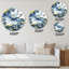 Bleu, jaune, or, art liquide abstrait I - horloge murale moderne-216559702