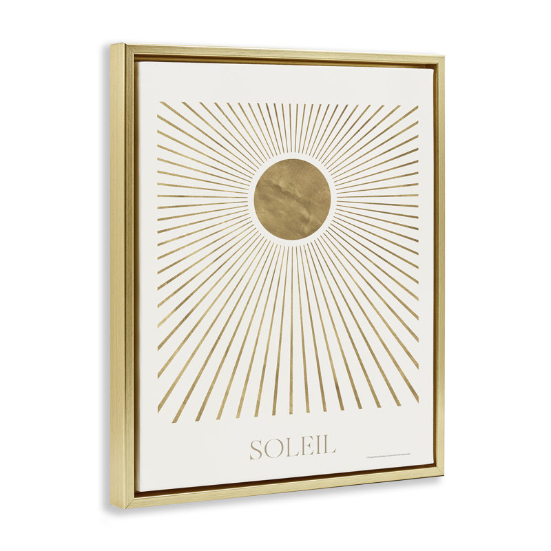 «Soleil Boho Sun» par Reinders, Cadre flottant métallique doré, H 31 po x l 25 po
